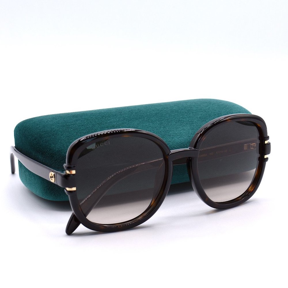 Gucci GG1068SA Havana Brown Sunglasses | Authentic | New w/ Case | 57-19 - Picture 11 of 13